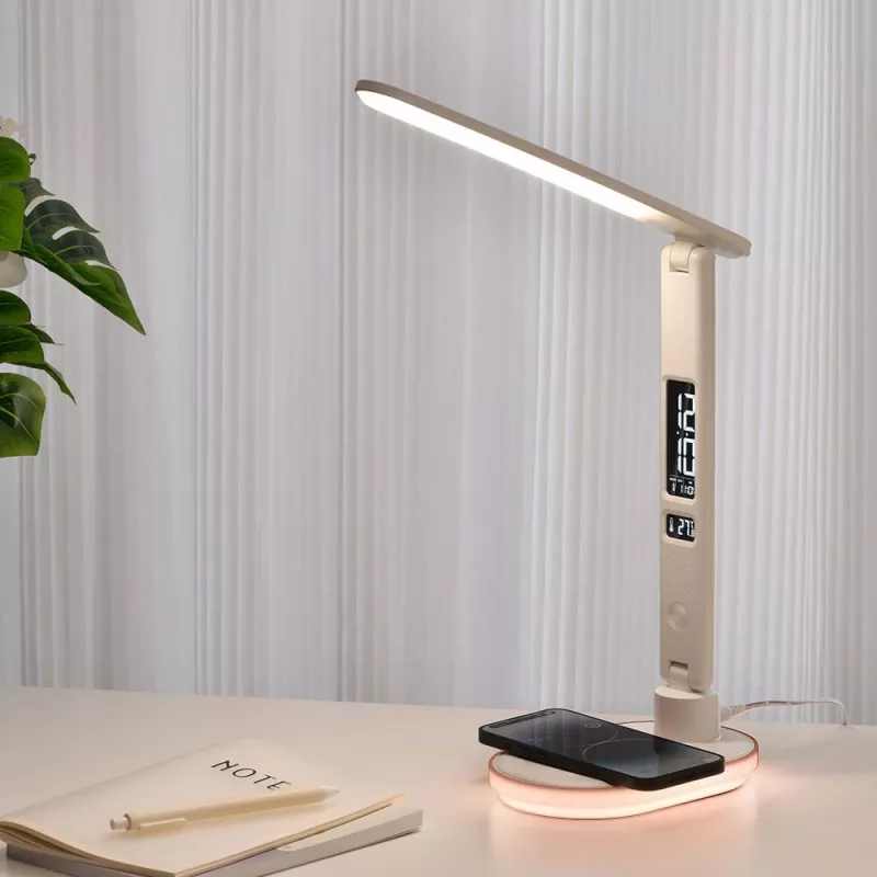 Galda lampa Hawk HW-LAMP03 balta RGB — regulējama LED galda lampa ar RGB apgaismojumu