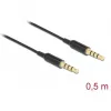Audio kabelis DeLOCK 66075 0.5 m 3,5 mm melns