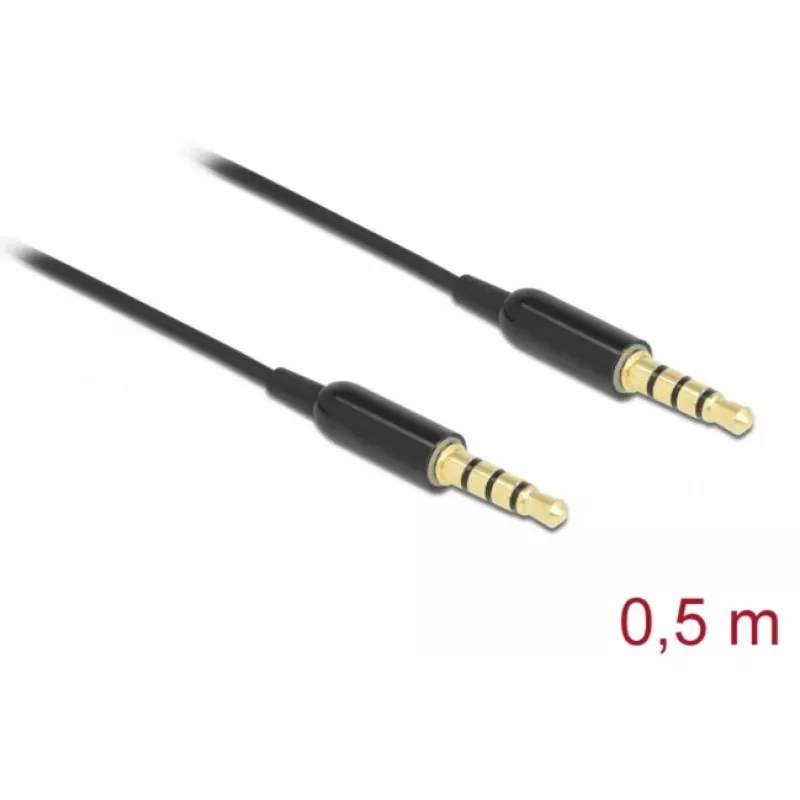 Audio kabelis DeLOCK 66075 0.5 m 3,5 mm melns