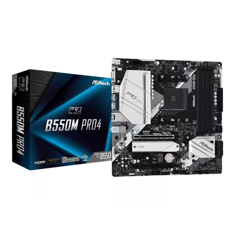 ASRock B550M Pro4 AM4 Micro-ATX galvenes plate