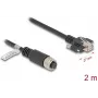 Tīkla kabelis DeLOCK M12 kabelis A-kodēts 8 kontaktu ligzda uz RJ45 spraudni Cat.5e 2 m melns