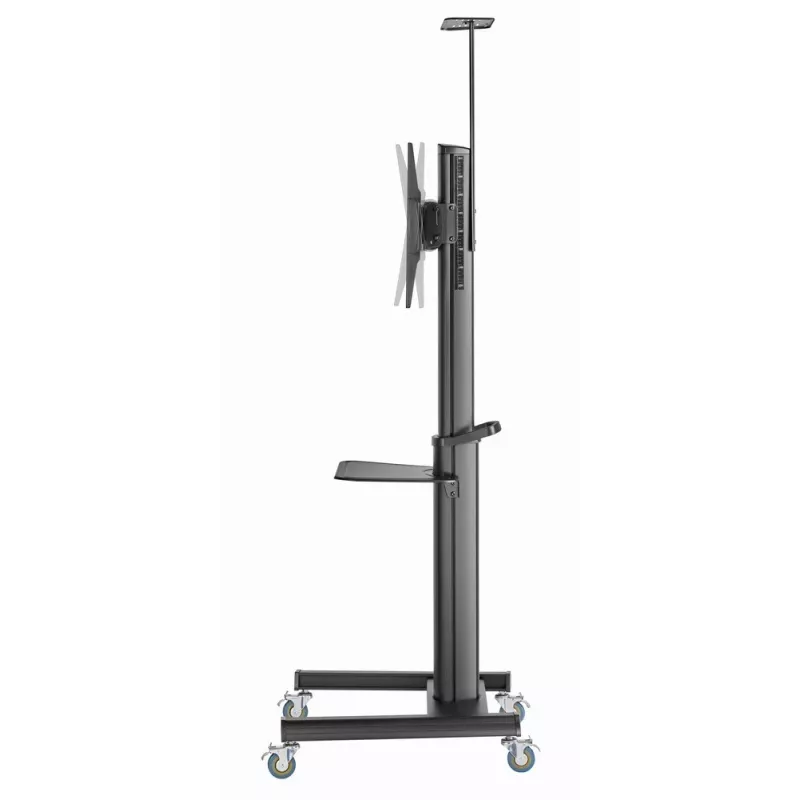 Grīdas TV statīvs Gembird TVS-70T-02 37 collu–70 collu ekrāniem, maks. 70 kg, VESA 200x200–600x400, slīpums ±5°/−12°, regulējams augstums, ritentiņi, kabeļu pārvaldība
