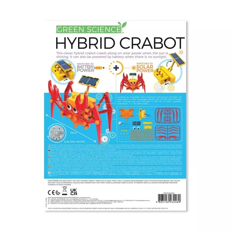 4M zaļa Science Hybrid Crabot - Saules enerģijas rāpojošā krabja komplekts - bērniem no 5 gadu vecuma