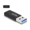 DeLOCK 60001 Kabeļu savienotāju adapteris USB A USB C melns