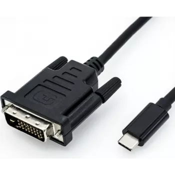 Video kabeļa adapteris ROLINE 11.04.5831 USB Type-C uz DVI 2 m Melns