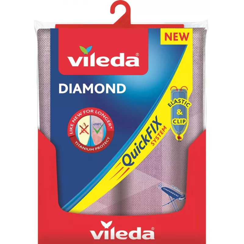 Gludināmā dēļa pārvalks VILEDA Dimond 173333 standarta dēļiem 1200×380 mm, kokvilna/putas, karstumizturīgs līdz 200°C