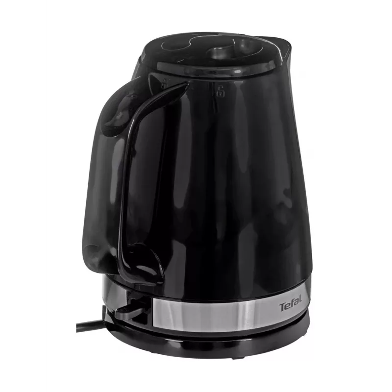 Elektriskā tējkanna Tefal KO150 1.5 L 2400 W — melns nerūsējošais tērauds, bezvada, 360° pagriežama pamatne