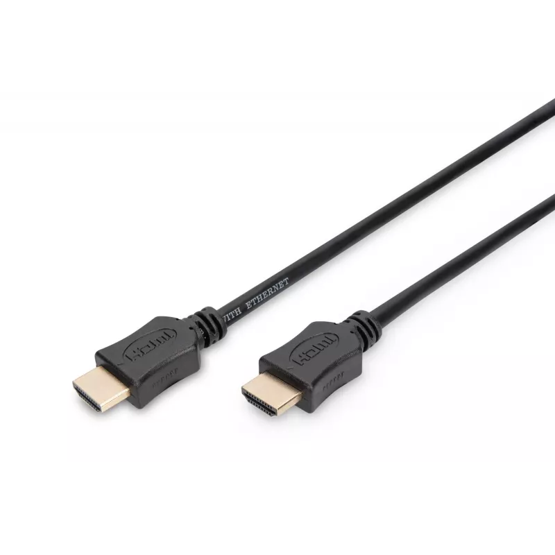 Assmann HDMI ātrgaitas savienojuma kabelis. A tipa vīriešu/vīriešu savienotāji. 10,0 m. ar Ethernet. bijušais HDMI 1.4. UL. melns. zelta (AK-330107-100-S)