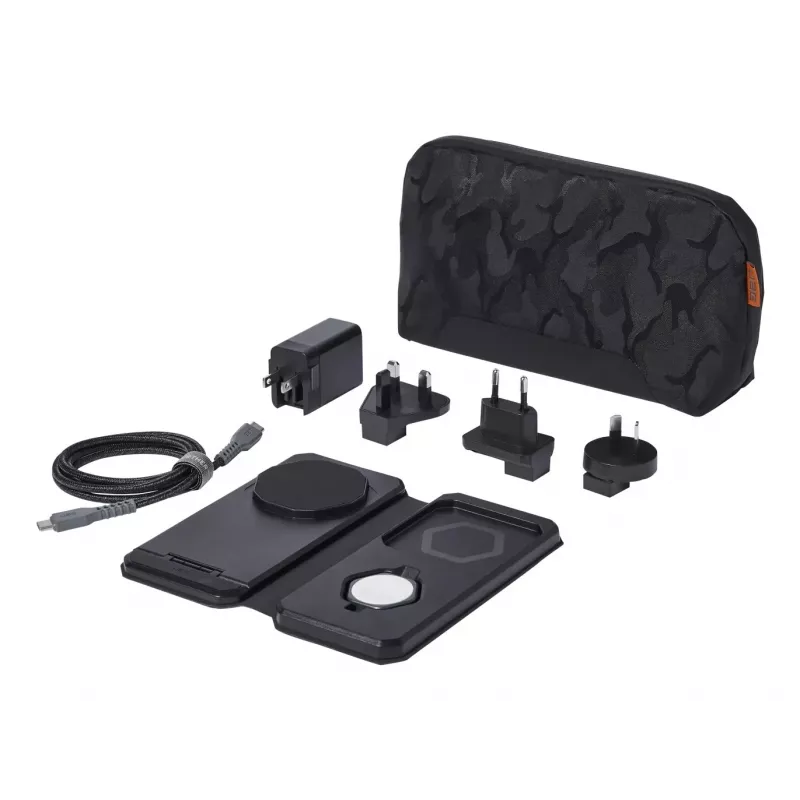 3-in-1 austiņas Urban Armor Gear SRGE bezvadu uzlāde melna pelēka