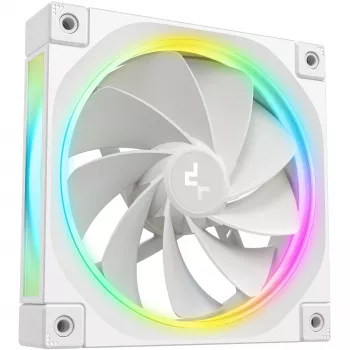 DeepCool FL12R 120 mm datora ventilators, balts, 2150 RPM, aktīvais PFC, ARGB fona apgaismojums