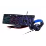 Spēļu tastatūra ar peli GEMBIRD GGS-UMGL4-02 — pilna izmēra USB QWERTY US English, melna, LED fona apgaismojums