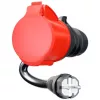 go-e adapteris Gemini flex 22 kW, CEE sarkans trīsfāžu spraudnis 32A > mājsaimniecības kontaktligzda (melns, 30 cm)
