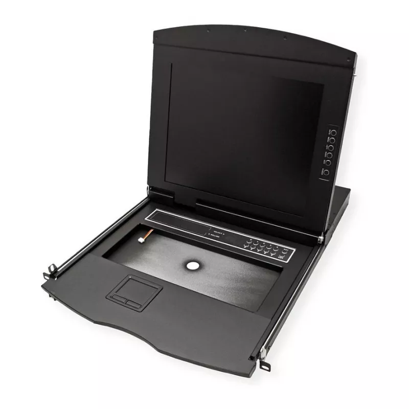 Rack konsole VALUE 26.99.0162 — 17 collas (43,2 cm) 1280x1024 1U, USB tastatūra/pele, melna