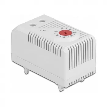Termostats DELOCK 66824, plastmasas korpuss, IP20, 30 W, 250 V, 10 A, 43×60×33 mm, pelēks/sarkans