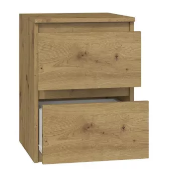 Naktsgaldiņš top e shop M2 ARTISAN, 2 atvilktnes, Ozola koks, 300×300×400 mm