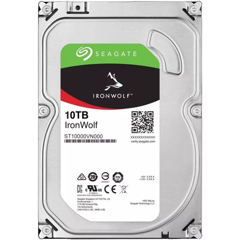 Seagate IronWolf ST10000VN000 iekšējais cietais disks 10 TB 7200 RPM 256 MB 3.5 collu Serial ATA III