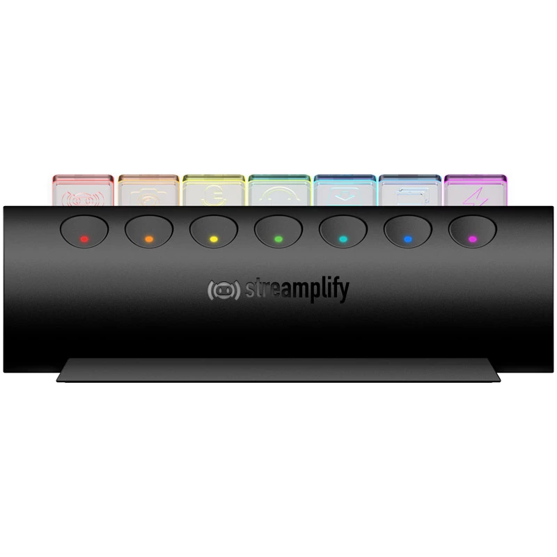 Streamplify HUB CTRL 7, 7x USB 3.0 Type A, RGB, 12V, EU barošanas kabelis - melna