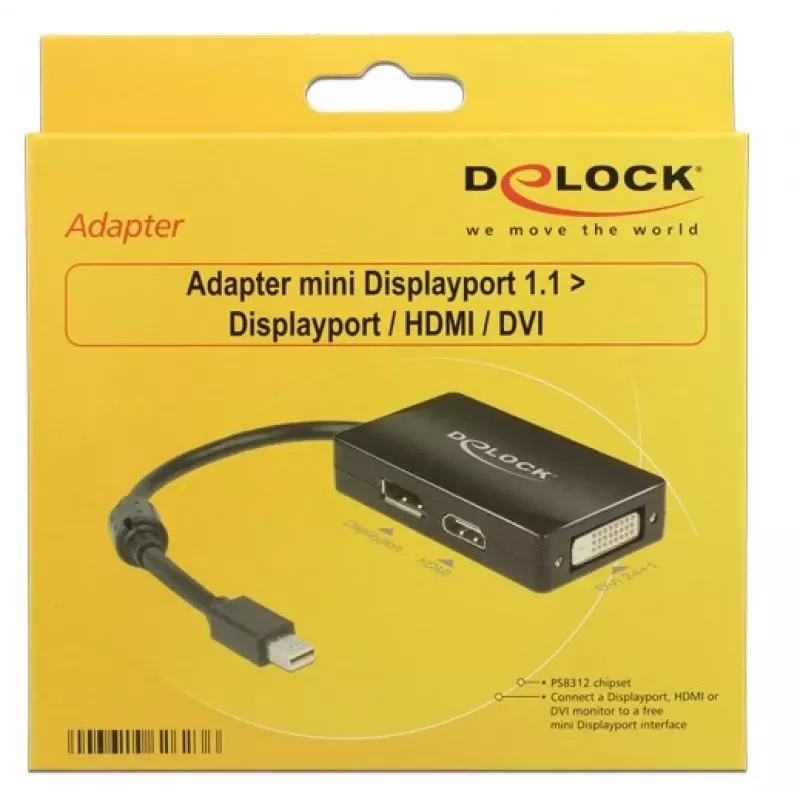 Kabelis DeLOCK 0,16 m DisplayPort HDMI DVI Mini DisplayPort
