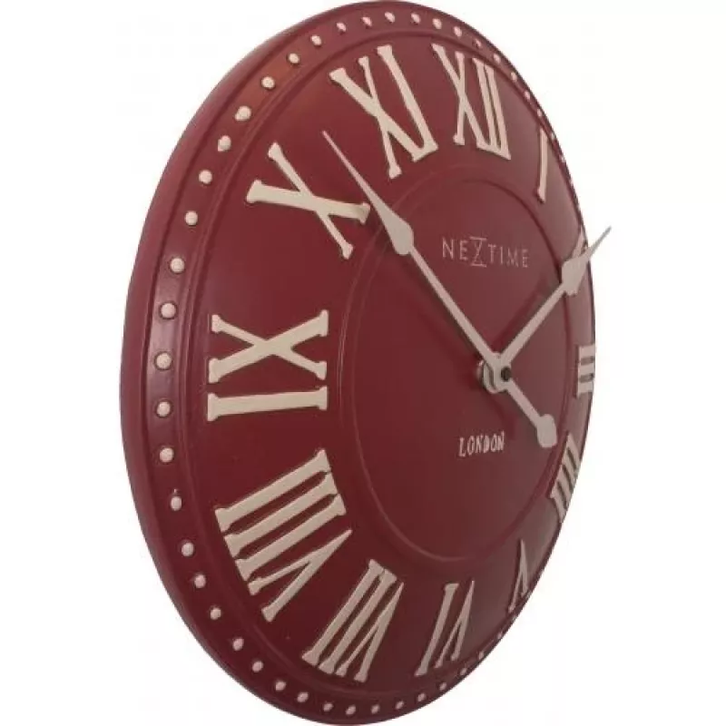 NeXtime klok 3083ro London Roman, Ø34.5 cm, Sienas, Sarkans/ Balts