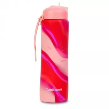 COOLPACK Silikona ūdens pudele Pump 600 ml Meitenēm Rozā