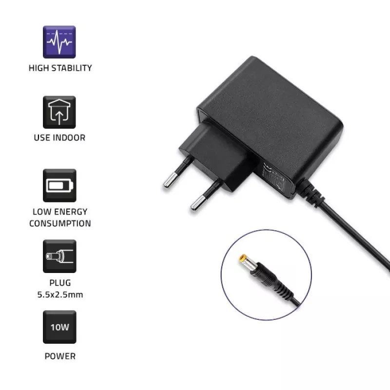 Tīkla barošanas bloks 10W 5V, 2A, 5.5x2.5