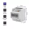 Trīsfāžu elektroniskais enerģijas skaitītājs QOLTEC 50900 400V LCD 4P