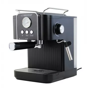 Espresso kafijas automāts ESPERANZA EKC010 — 1,8 L ūdens tvertne, 850 W, 20 bāri, iebūvēts piena putotājs