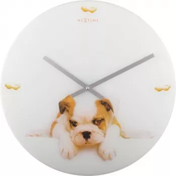 NeXtime klok 8136 Puppy, Ø43 cm, Siena, Balts/Bēšs