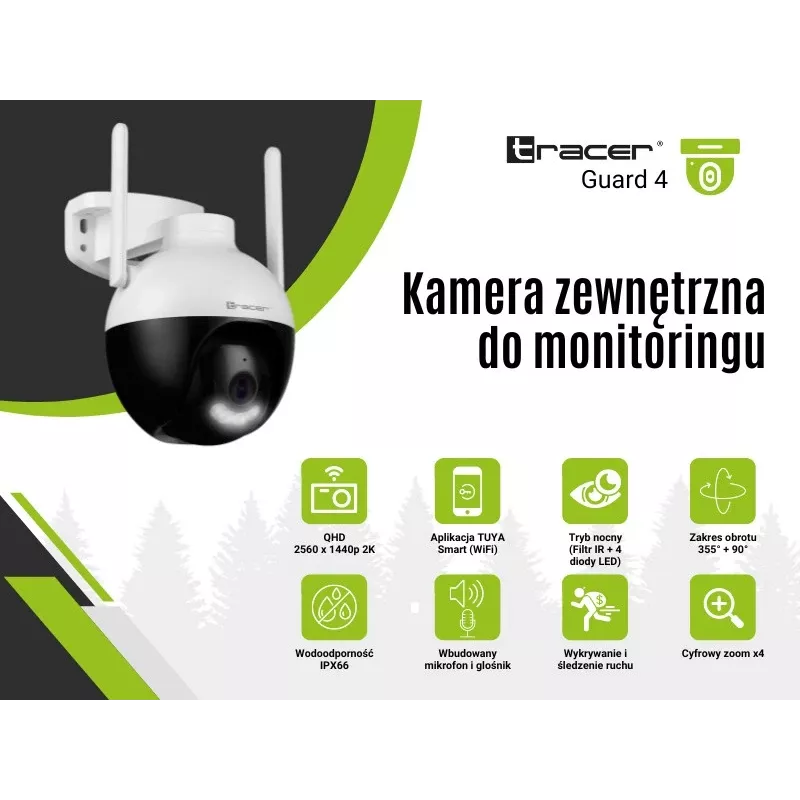Novērošanas kamera Tracer 47376 GUARD 4 HD