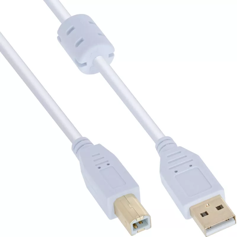 Microconnect USBAB2WF USB kabelis USB 2.0 2 m USB A USB B Balts