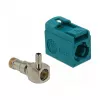 Koaksiālais savienotājs DELOCK 89723 — FAKRA Z vīrišķais, 90° leņķveida, 13.8×21.5×9.5 mm