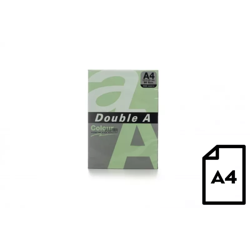 Krāsains papīrs Double A, 80g, A4, 500 loksnes, smaragdzaļš
