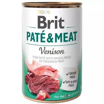 BRIT Paté & Meat with game - mitrā suņu barība - konservi - 400 g