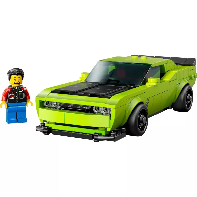 Konstruktora rotaļu auto LEGO Speed Champions Dodge Challenger SRT Hellcat 77237 — 390 detaļas, 1 minifigūra, vecumam 9+