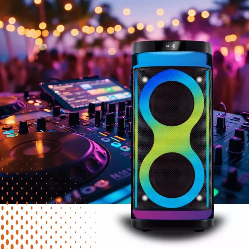Pārnēsājams skaļrunis MANTA SPK0601B100, 100 W, Bluetooth, karaoke, bezvadu mikrofons, baterija, ekvalaizers, disko apgaismojums