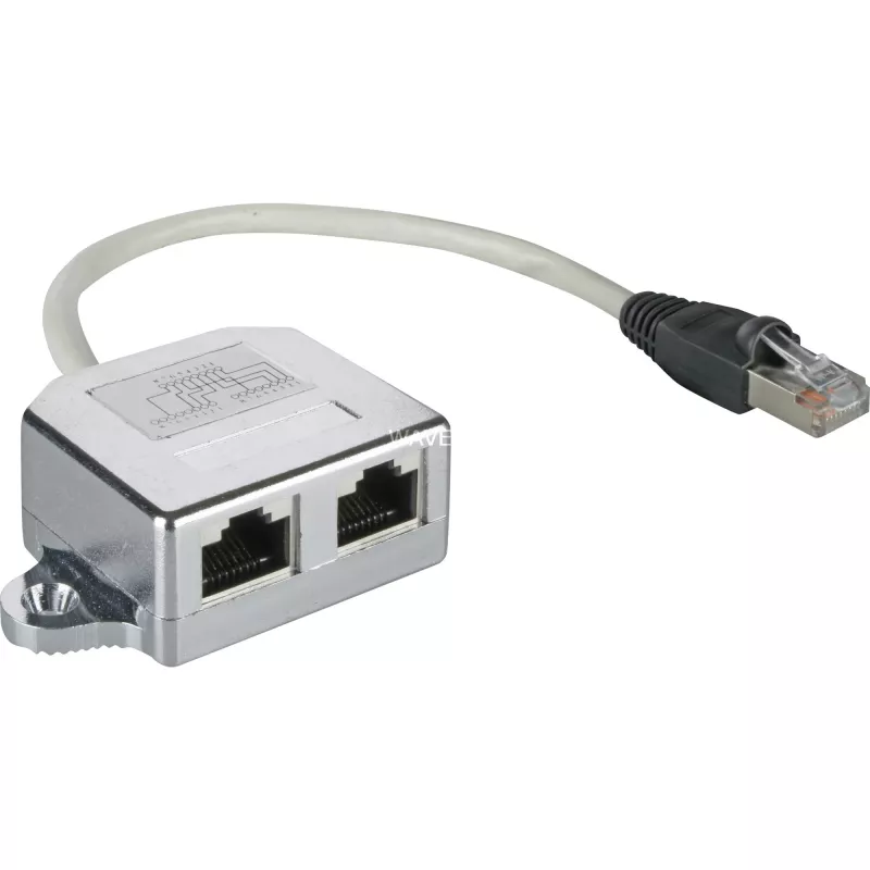 Wentronic Goobay kabelis-Splitter (Network Doubler), CAT Y-Adapter - Wiring 2 x CAT 5 Ethernet, Shielded (68908)