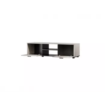 TV skapis cama meble SOHO 140x43x37 cm — cashmere augšdaļa, melns rāmis