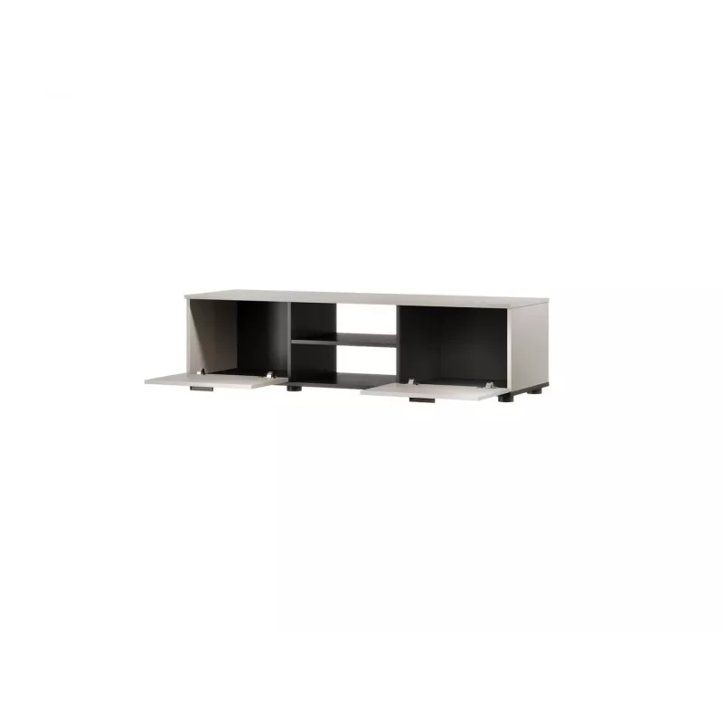 TV skapis cama meble SOHO 140x43x37 cm — cashmere augšdaļa, melns rāmis
