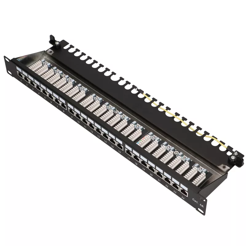 Patch panelis - Extralink CAT6A STP, 24 porti