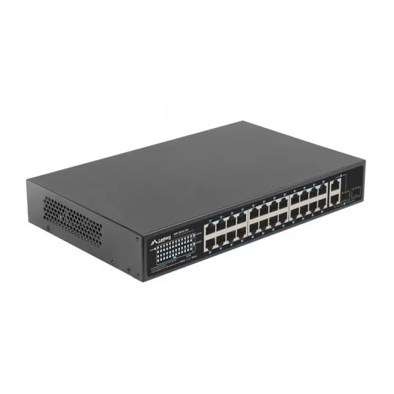Lanberg RSFE-24P-2C-250 tīkla slēdzis, neuzraudzīts Gigabit Ethernet (10/