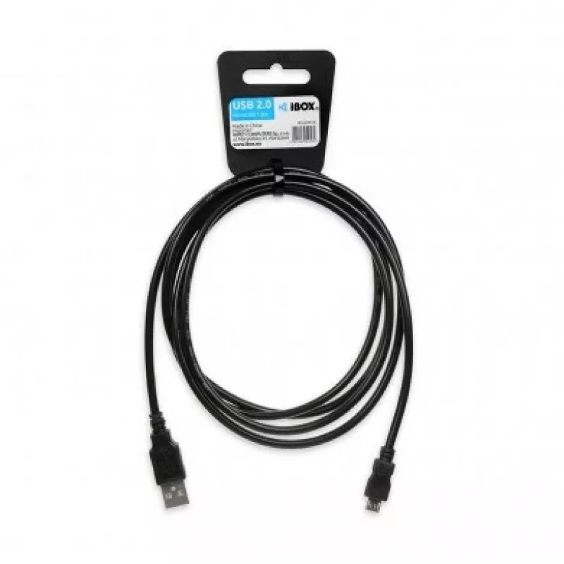 USB A uz Micro-USB B kabelis IBOX IKU2M18 1,8 m USB 2.0, melns, 2 A