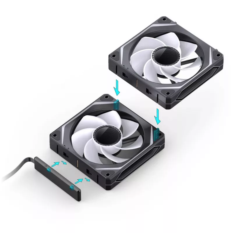 120 mm ARGB korpusa ventilatoru komplekts Jonsbo ZL-120BR 3 gab. iepakojumā ar atgriezenisku apgaismojumu