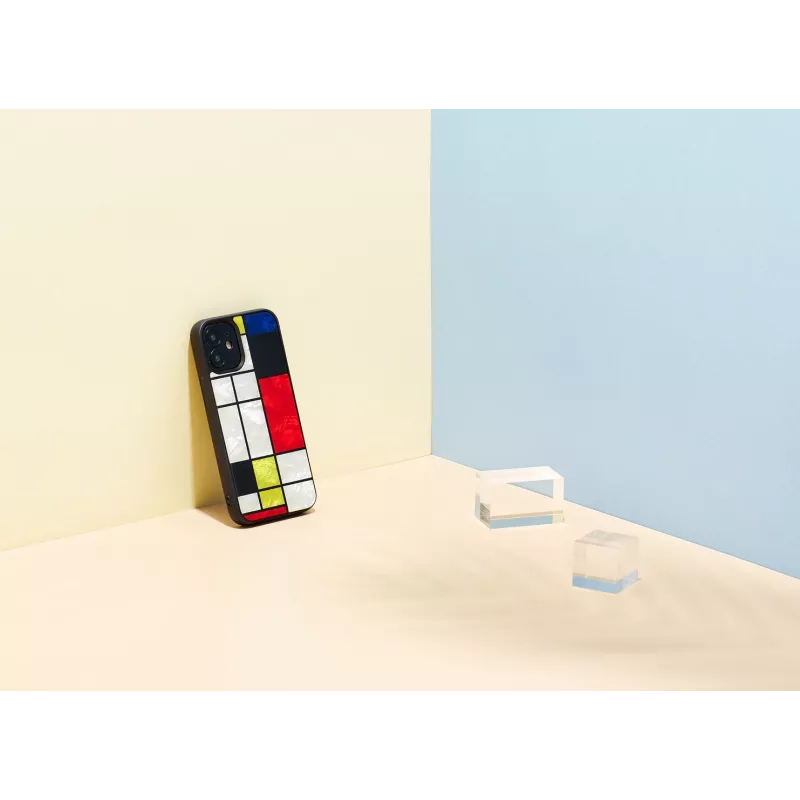 Aizsargapvalks iKins Apple iPhone 12 mini — melns Mondrian dizains