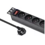 Qoltec Aluminum PDU for 10'' RACK | 1U | 16A | 4xFRENCH | 1.8m