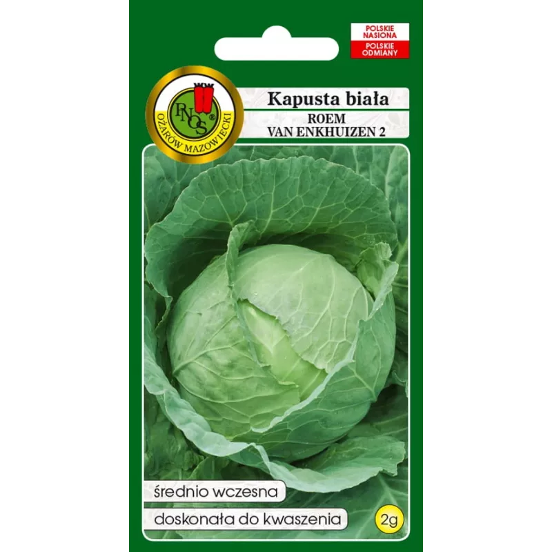 Sēklu paciņa Apte — balto galviņkāpostu 'Roem Van Enkhuizen' (2 g) dārzeņu sēklas