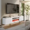 Cama RTV skapis LARA 183x35x37 balts matēts + balts mantelpiece
