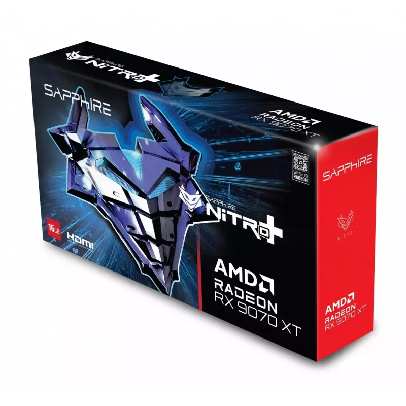 Sapphire grafiskā karte Radeon RX 9070 XT, 16 GB GDDR6, PCIe 5.0, 256 bitu, 330W TDP
