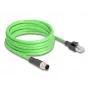 Tīkla kabelis DeLOCK M12 kabelis D kodēts 4 kontaktu tēviņš uz RJ45 tēviņš PUR (TPU) 5m