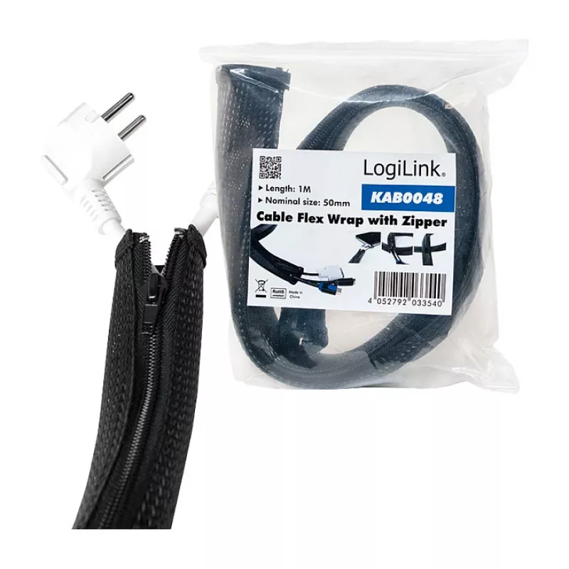 Kabeļu apvalks LogiLink KAB0048 melns