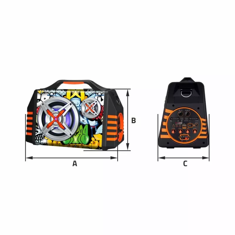 Pārnēsājams skaļrunis Manta SPK1005PRO Helios 2, melns